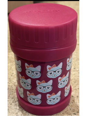 Bentology Stainless Steel Insulated 13oz Thermos - Kitty print